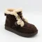 Жіночі зимові черевики уггі Allsy 216327 Z6513-1 BLACK SUEDE 6391 трендові шоколадні з натуральної замші з прикрасами