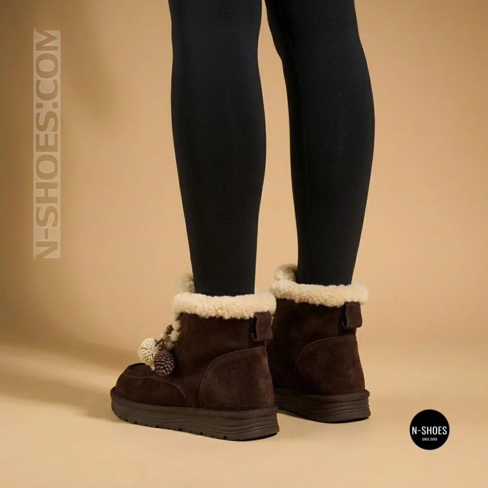 Жіночі зимові уггі Allsy 216327 Z6513-1 BLACK SUEDE 6391 із натуральної замші