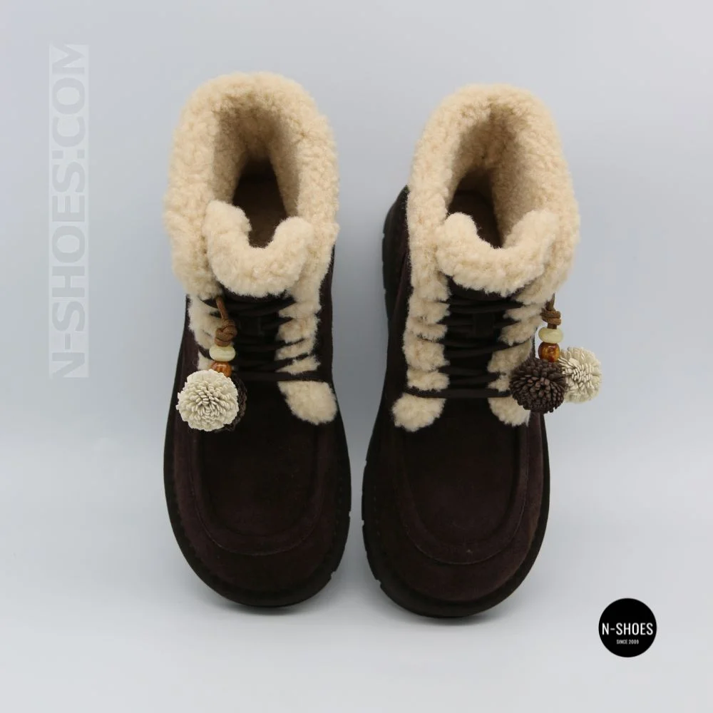Жіночі зимові уггі Allsy 216327 Z6513-1 BLACK SUEDE 6391 із натуральної замші
