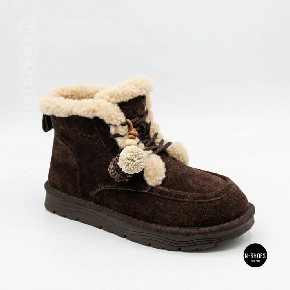 Жіночі зимові уггі Allsy 216327 Z6513-1 BLACK SUEDE 6391 із натуральної замші