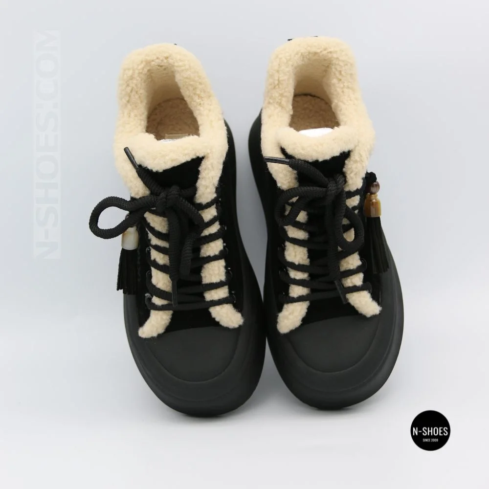 Чорні жіночі уггі Allsy 219424 26N03 BLACK SUEDE 6392 з хутром