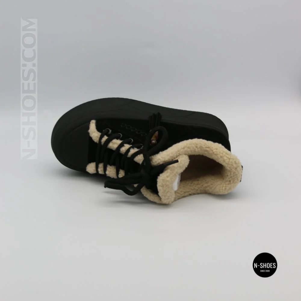 Чорні жіночі уггі Allsy 219424 26N03 BLACK SUEDE 6392 з хутром