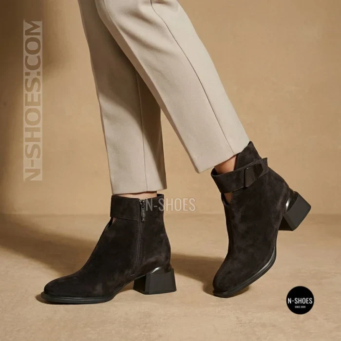 Елегантні демісезонні ботильйони Fabio Monelli 216609 LE1245-WS678-YF340B BROWN SUEDE