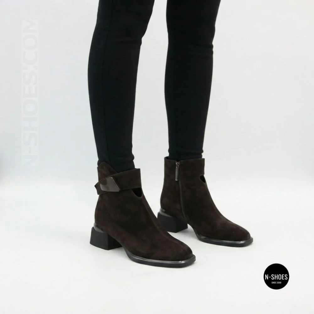 Елегантні демісезонні ботильйони Fabio Monelli 216609 LE1245-WS678-YF340B BROWN SUEDE Lonza 220214 6394