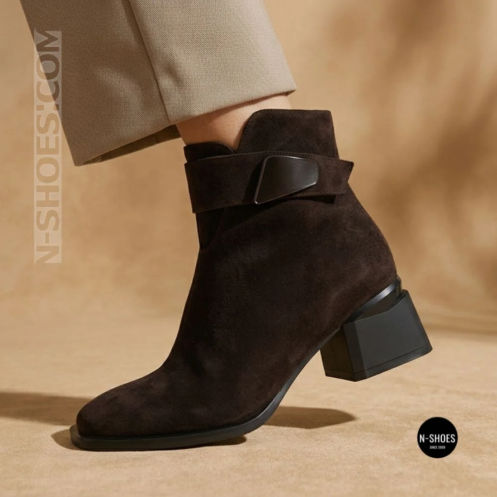 Елегантні демісезонні ботильйони Fabio Monelli 216609 LE1245-WS678-YF340B BROWN SUEDE Lonza 220214 6394