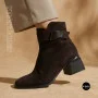 Елегантні демісезонні ботильйони Fabio Monelli 216609 LE1245-WS678-YF340B BROWN SUEDE Lonza 220214 6394