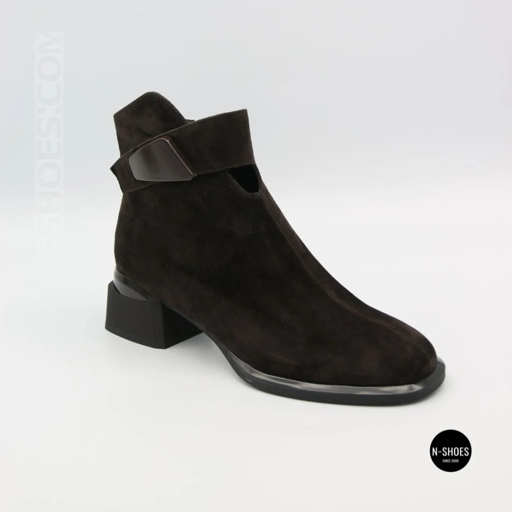 Елегантні демісезонні ботильйони Fabio Monelli 216609 LE1245-WS678-YF340B BROWN SUEDE Lonza 220214 6394