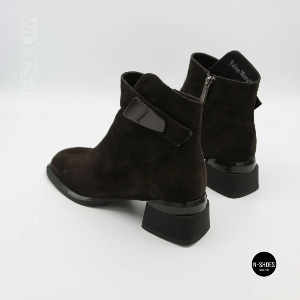 Елегантні демісезонні ботильйони Fabio Monelli 216609 LE1245-WS678-YF340B BROWN SUEDE Lonza 220214 6394