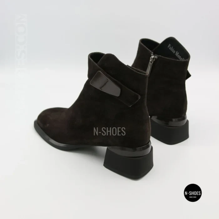 Елегантні демісезонні ботильйони Fabio Monelli 216609 LE1245-WS678-YF340B BROWN SUEDE