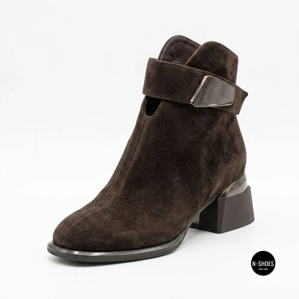 Елегантні демісезонні ботильйони Fabio Monelli 216609 LE1245-WS678-YF340B BROWN SUEDE Lonza 220214 6394