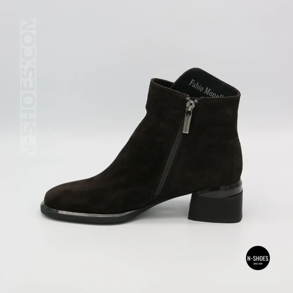 Елегантні демісезонні ботильйони Fabio Monelli 216609 LE1245-WS678-YF340B BROWN SUEDE Lonza 220214 6394