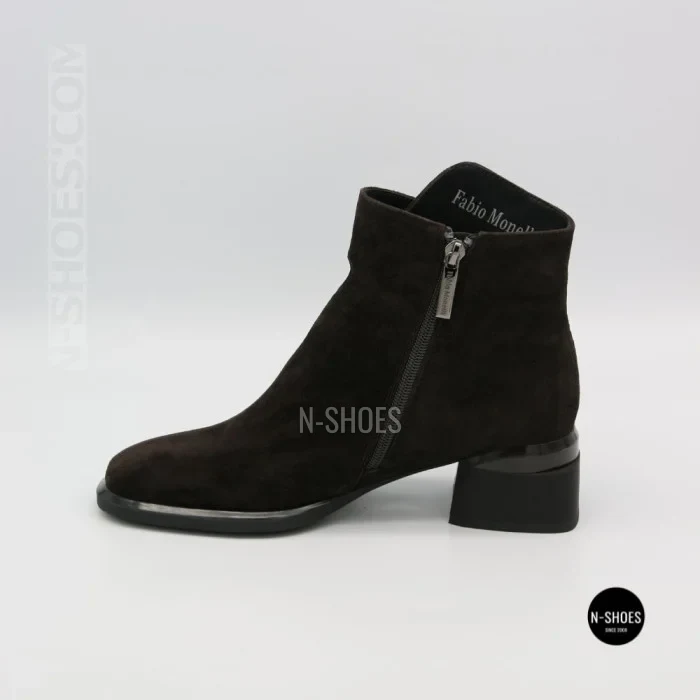 Елегантні демісезонні ботильйони Fabio Monelli 216609 LE1245-WS678-YF340B BROWN SUEDE