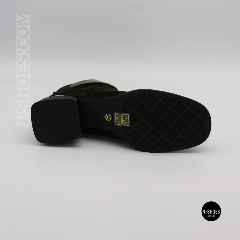 Елегантні демісезонні ботильйони Fabio Monelli 216609 LE1245-WS678-YF340B BROWN SUEDE Lonza 220214 6394
