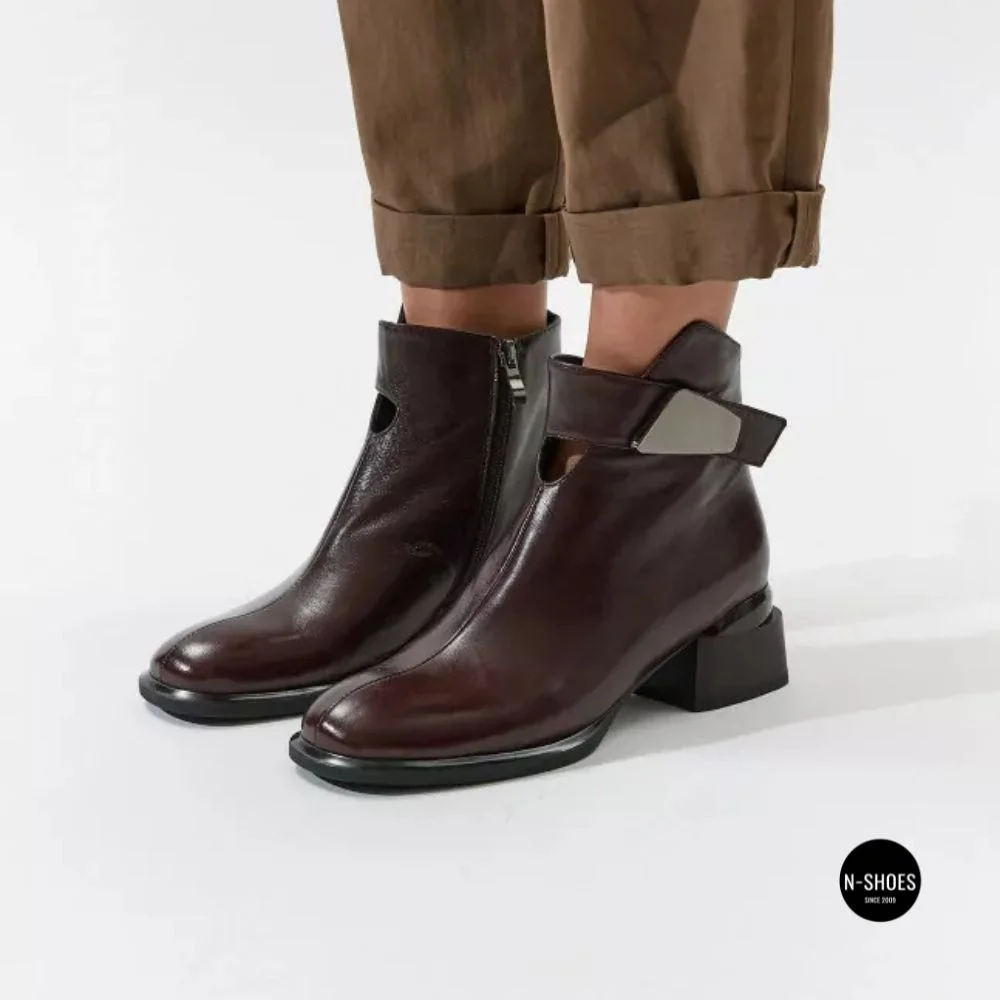 Елегантні демісезонні ботильйони Fabio Monelli 216609 LE1245-WS678-YF340B BROWN SUEDE Lonza 220214 6394