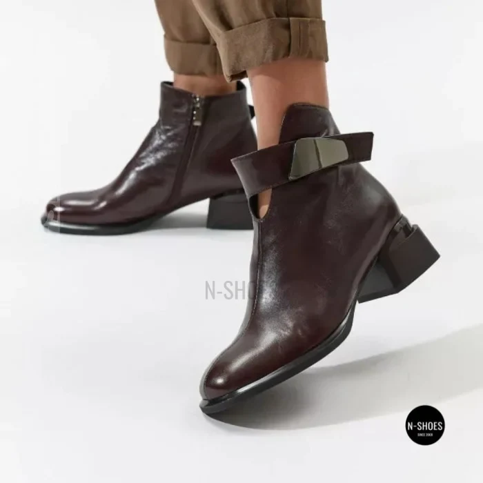 Елегантні демісезонні ботильйони Fabio Monelli 216609 LE1245-WS678-YF340B BROWN SUEDE