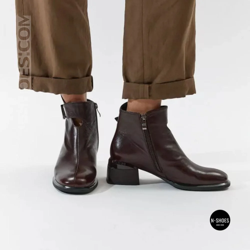 Елегантні демісезонні ботильйони Fabio Monelli 216609 LE1245-WS678-YF340B BROWN SUEDE Lonza 220214 6394