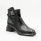 Жіночі демісезонні черевики ботільони Fabio Monelli 215049 LE1245-WS678-YP1718B BLACK Lonza 220213 6395 класичні чорні з натуральної шкіри на стійких підборах