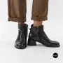 Жіночі шкіряні ботильйони Fabio Monelli 215049 LE1245-WS678-YP1718B BLACK Lonza 220213 6395