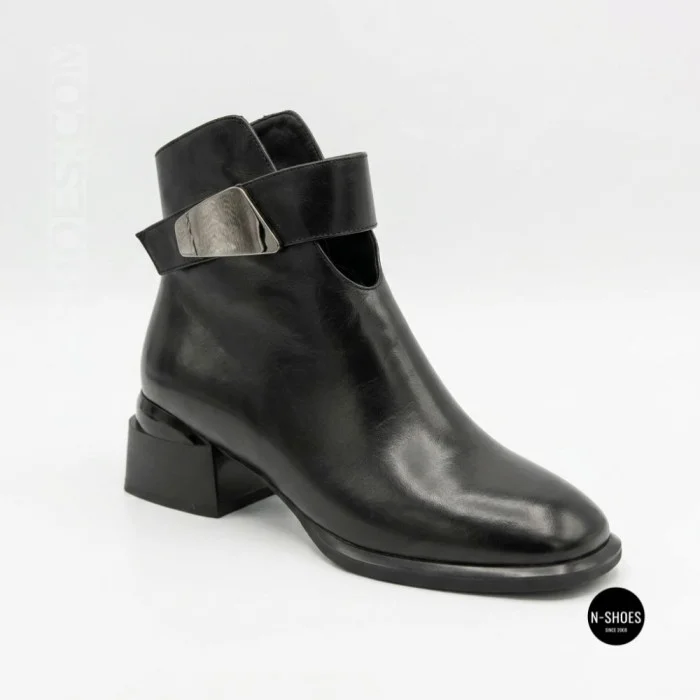 Женские кожаные ботильоны Fabio Monelli 215049 LE1245-WS678-YP1718B BLACK Lonza 220213 6395