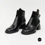Жіночі шкіряні ботильйони Fabio Monelli 215049 LE1245-WS678-YP1718B BLACK Lonza 220213 6395