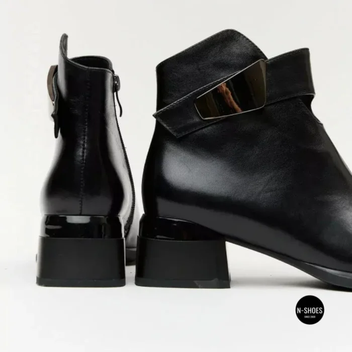 Женские кожаные ботильоны Fabio Monelli 215049 LE1245-WS678-YP1718B BLACK Lonza 220213 6395