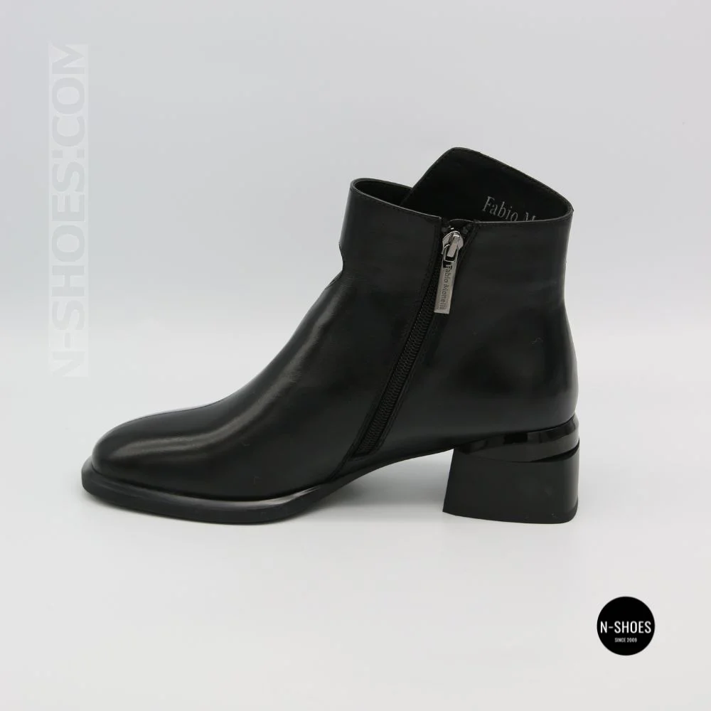 Жіночі шкіряні ботильйони Fabio Monelli 215049 LE1245-WS678-YP1718B BLACK Lonza 220213 6395