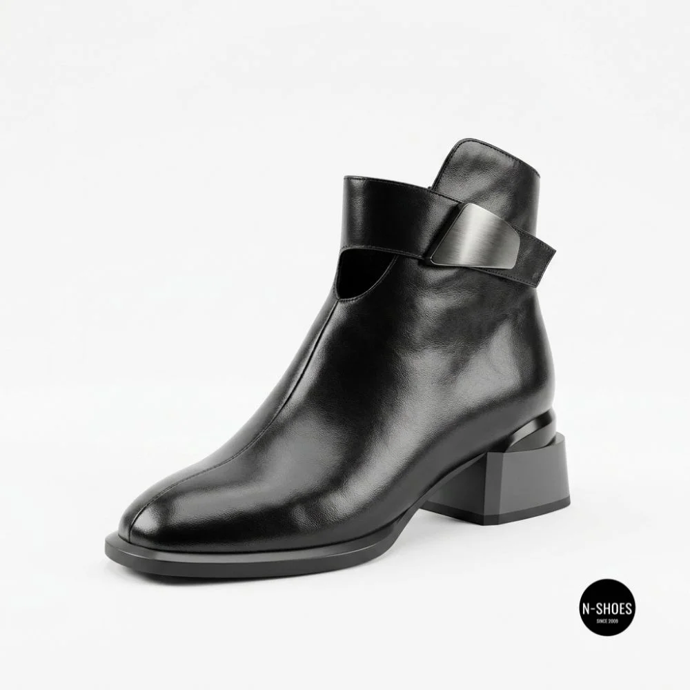 Жіночі шкіряні ботильйони Fabio Monelli 215049 LE1245-WS678-YP1718B BLACK Lonza 220213 6395