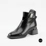Жіночі шкіряні ботильйони Fabio Monelli 215049 LE1245-WS678-YP1718B BLACK Lonza 220213 6395