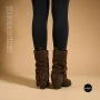 Елегантні замшеві козаки Lonza 216422 220177 59132-17R-Z Nelson BROWN SUEDE 6397 шоколадні