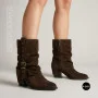 Елегантні замшеві козаки Lonza 216422 220177 59132-17R-Z Nelson BROWN SUEDE 6397 шоколадні