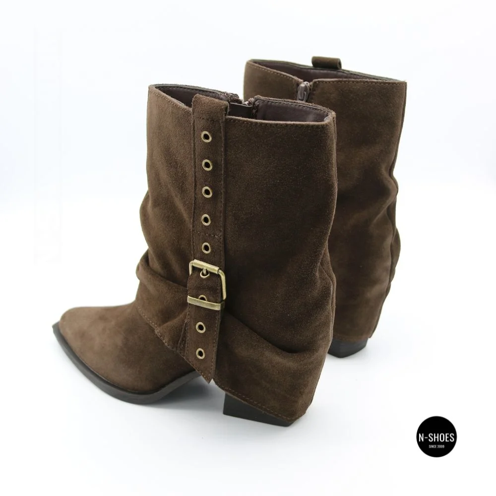 Елегантні замшеві козаки Lonza 216422 220177 59132-17R-Z Nelson BROWN SUEDE 6397 шоколадні