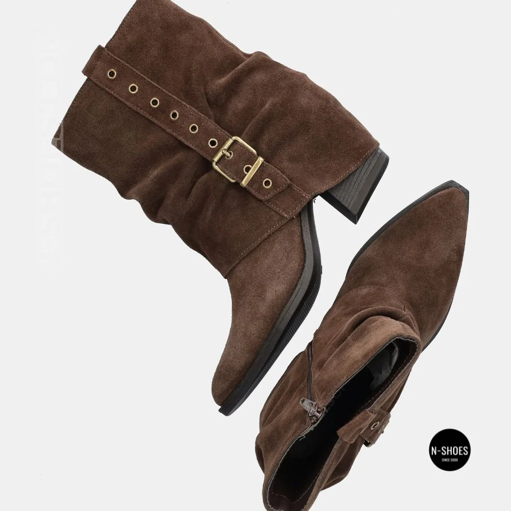 Елегантні замшеві козаки Lonza 216422 220177 59132-17R-Z Nelson BROWN SUEDE 6397 шоколадні
