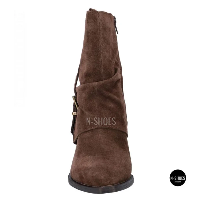 Елегантні замшеві козаки Lonza 216422 220177 59132-17R-Z Nelson BROWN SUEDE 6397 шоколадні