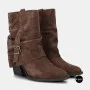Елегантні замшеві козаки Lonza 216422 220177 59132-17R-Z Nelson BROWN SUEDE 6397 шоколадні