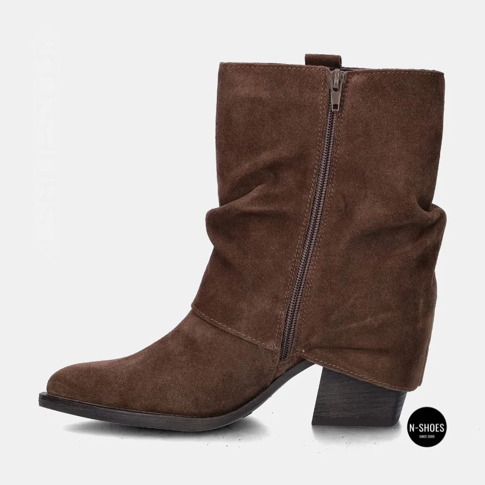 Елегантні замшеві козаки Lonza 216422 220177 59132-17R-Z Nelson BROWN SUEDE 6397 шоколадні
