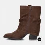 Елегантні замшеві козаки Lonza 216422 220177 59132-17R-Z Nelson BROWN SUEDE 6397 шоколадні