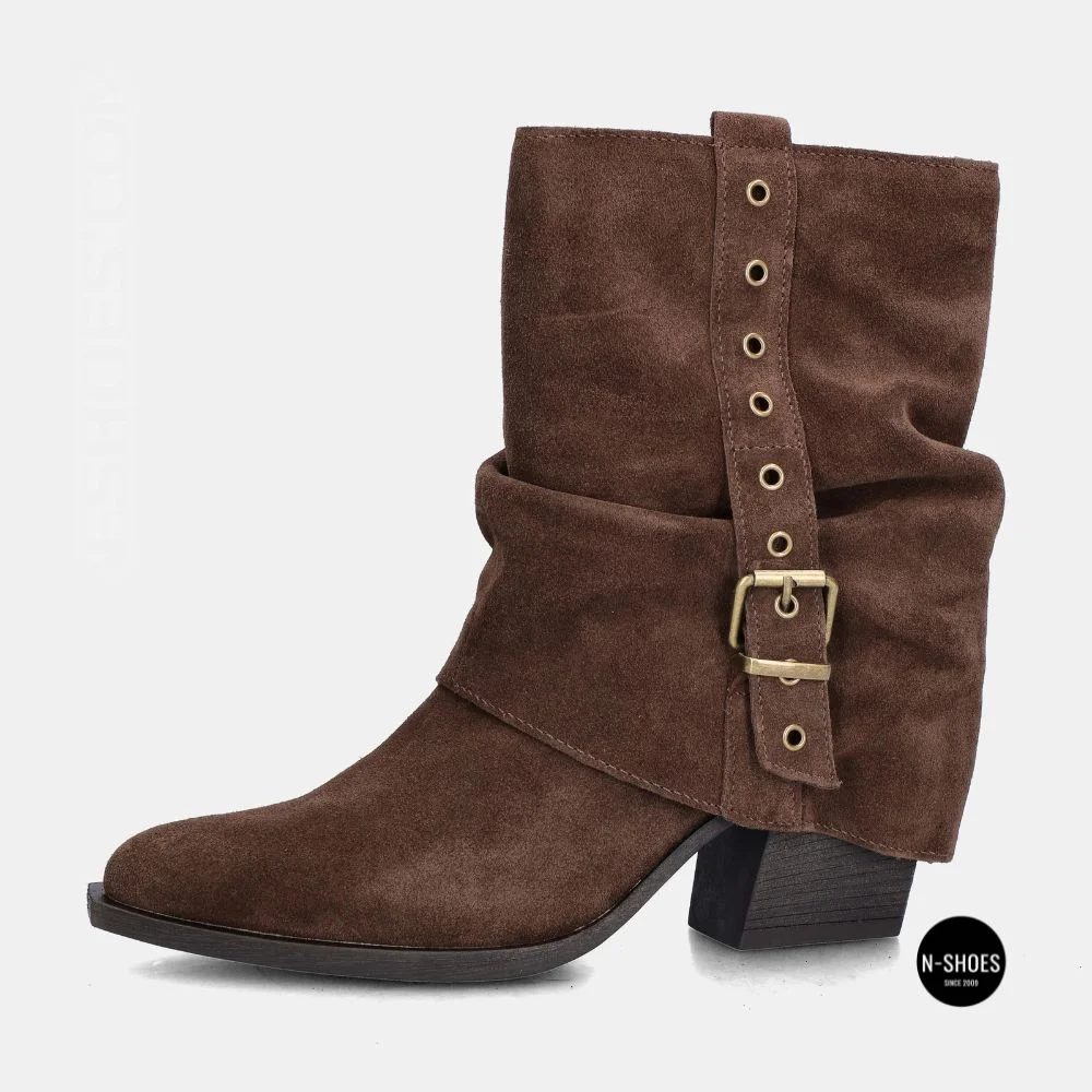 Елегантні замшеві козаки Lonza 216422 220177 59132-17R-Z Nelson BROWN SUEDE 6397 шоколадні