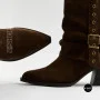 Елегантні замшеві козаки Lonza 216422 220177 59132-17R-Z Nelson BROWN SUEDE 6397 шоколадні