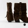 Елегантні замшеві козаки Lonza 216422 220177 59132-17R-Z Nelson BROWN SUEDE 6397 шоколадні