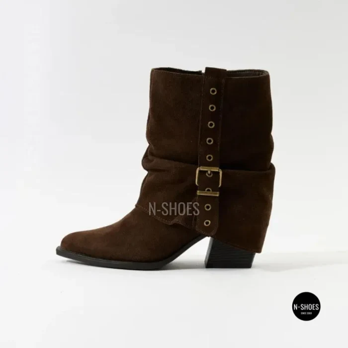 Елегантні замшеві козаки Lonza 216422 220177 59132-17R-Z Nelson BROWN SUEDE 6397 шоколадні
