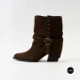 Елегантні замшеві козаки Lonza 216422 220177 59132-17R-Z Nelson BROWN SUEDE 6397 шоколадні