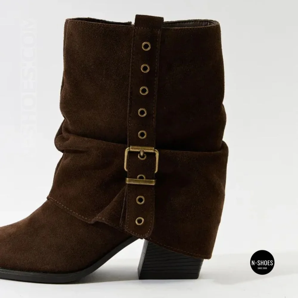 Елегантні замшеві козаки Lonza 216422 220177 59132-17R-Z Nelson BROWN SUEDE 6397 шоколадні