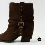 Елегантні замшеві козаки Lonza 216422 220177 59132-17R-Z Nelson BROWN SUEDE 6397 шоколадні