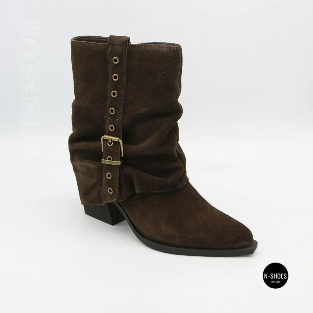 Елегантні замшеві козаки Lonza 216422 220177 59132-17R-Z Nelson BROWN SUEDE 6397 шоколадні