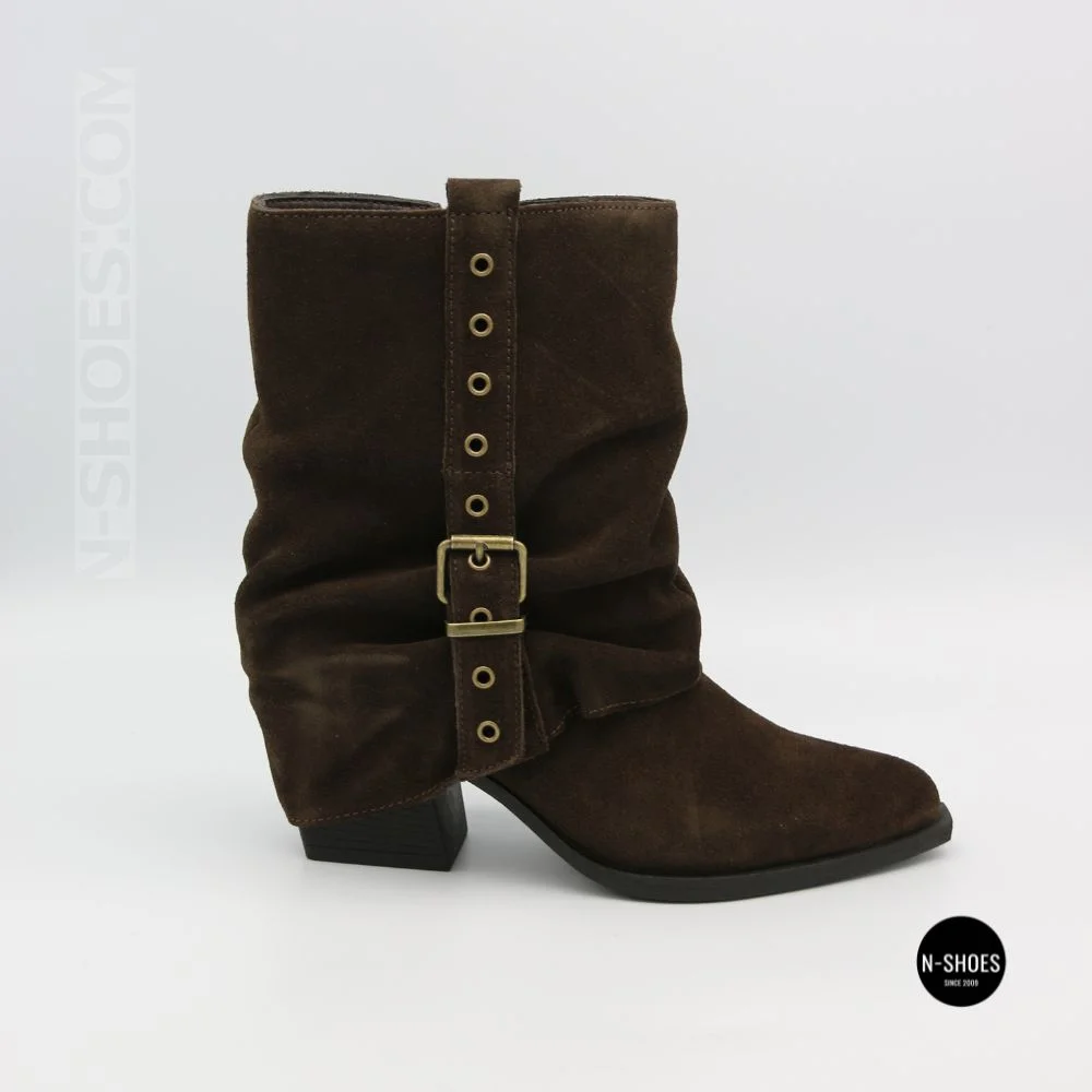 Елегантні замшеві козаки Lonza 216422 220177 59132-17R-Z Nelson BROWN SUEDE 6397 шоколадні