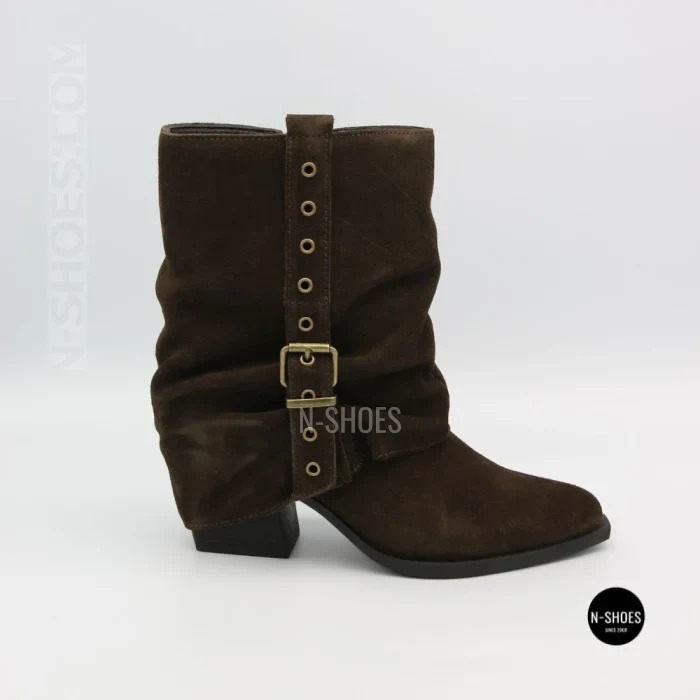 Елегантні замшеві козаки Lonza 216422 220177 59132-17R-Z Nelson BROWN SUEDE 6397 шоколадні