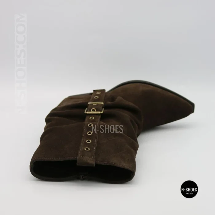 Елегантні замшеві козаки Lonza 216422 220177 59132-17R-Z Nelson BROWN SUEDE 6397 шоколадні