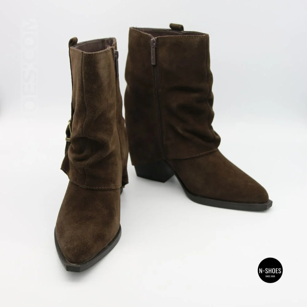 Елегантні замшеві козаки Lonza 216422 220177 59132-17R-Z Nelson BROWN SUEDE 6397 шоколадні