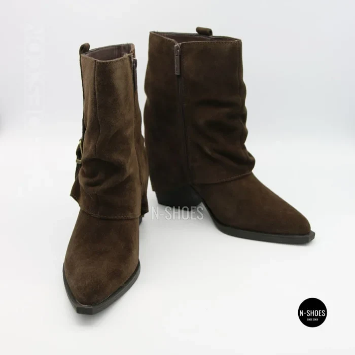 Елегантні замшеві козаки Lonza 216422 220177 59132-17R-Z Nelson BROWN SUEDE 6397 шоколадні
