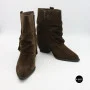 Елегантні замшеві козаки Lonza 216422 220177 59132-17R-Z Nelson BROWN SUEDE 6397 шоколадні